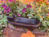 SMALL BLACK METAL CAST IRON BATH TUB STYLE BIRD BATH / FEEDER GARDEN ORNAMENT