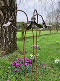 SET OF 3 RUSTY METAL SNOWDROP FLOWER STAKES