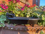 SMALL BLACK METAL CAST IRON BATH TUB STYLE BIRD BATH / FEEDER GARDEN ORNAMENT