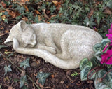 STONE GARDEN SLEEPING CAT KITTEN ORNAMENT MEMORIAL STATUE