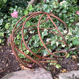 RUSTY WROUGHT METAL SPHERE GARDEN ORB CAGE BALL ORNAMENT SCULPTURE