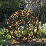 Rusty metal garden modern art sphere ferney heyes