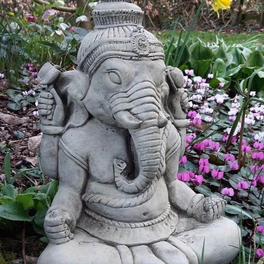 Stone Garden Meditating Ganesh Elephant