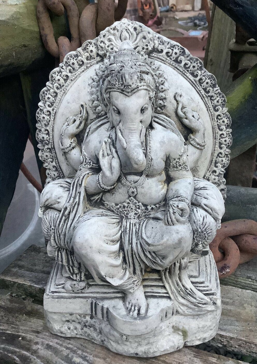 STONE GARDEN GANESH ELEPHANT GOD STATUE ORNAMENT – Ferney Heyes Garden ...