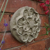 STONE GARDEN TUDOR ROSE FLORAL WALL PLAQUE