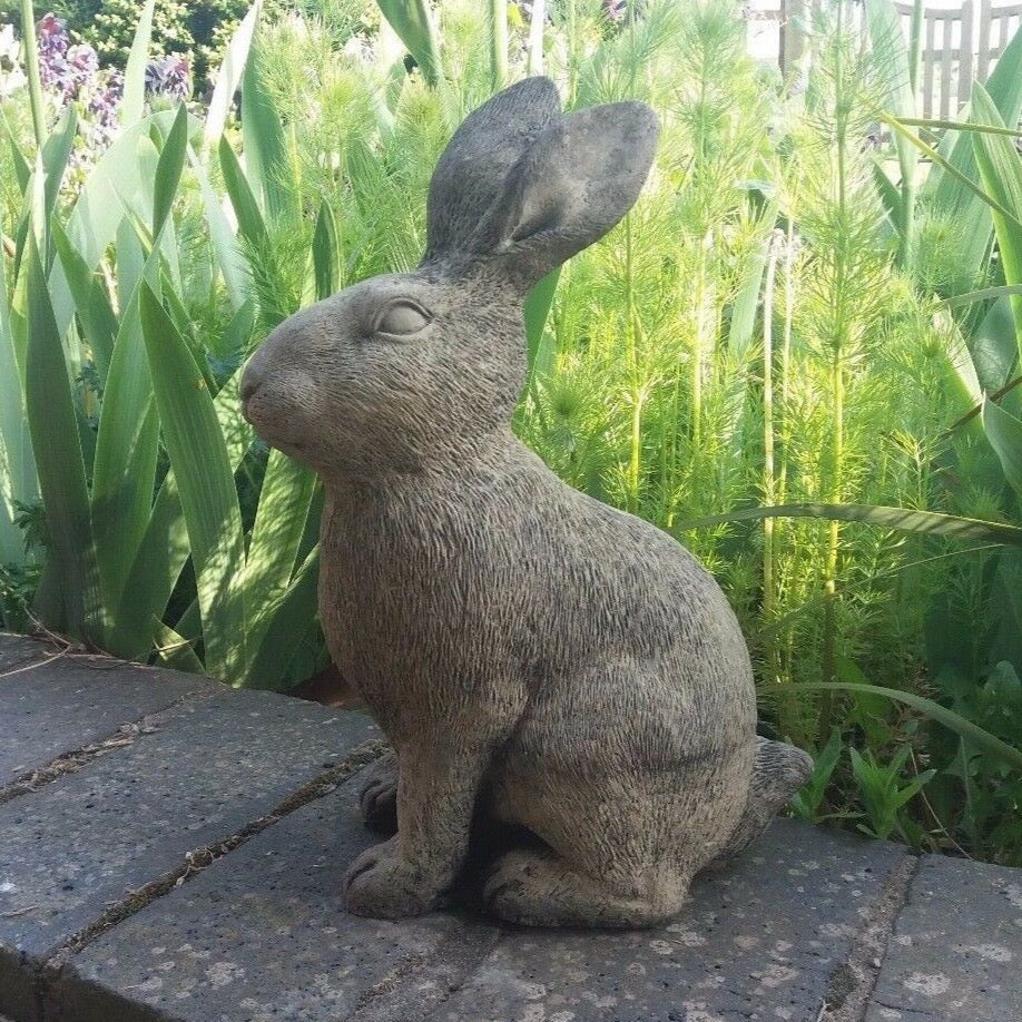 STONE GARDEN SITTING RABBIT BUNNY ORNAMENT STATUE – Ferney Heyes Garden ...
