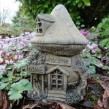 STONE GARDEN TOADSTOOL WELCOME FAIRY HOUSE