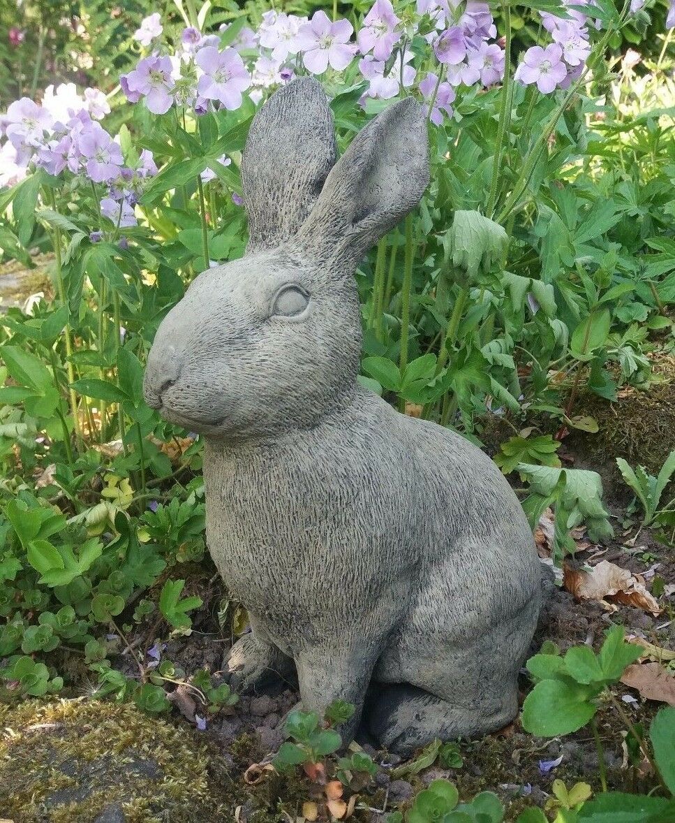 STONE GARDEN SITTING RABBIT BUNNY ORNAMENT STATUE – Ferney Heyes Garden ...