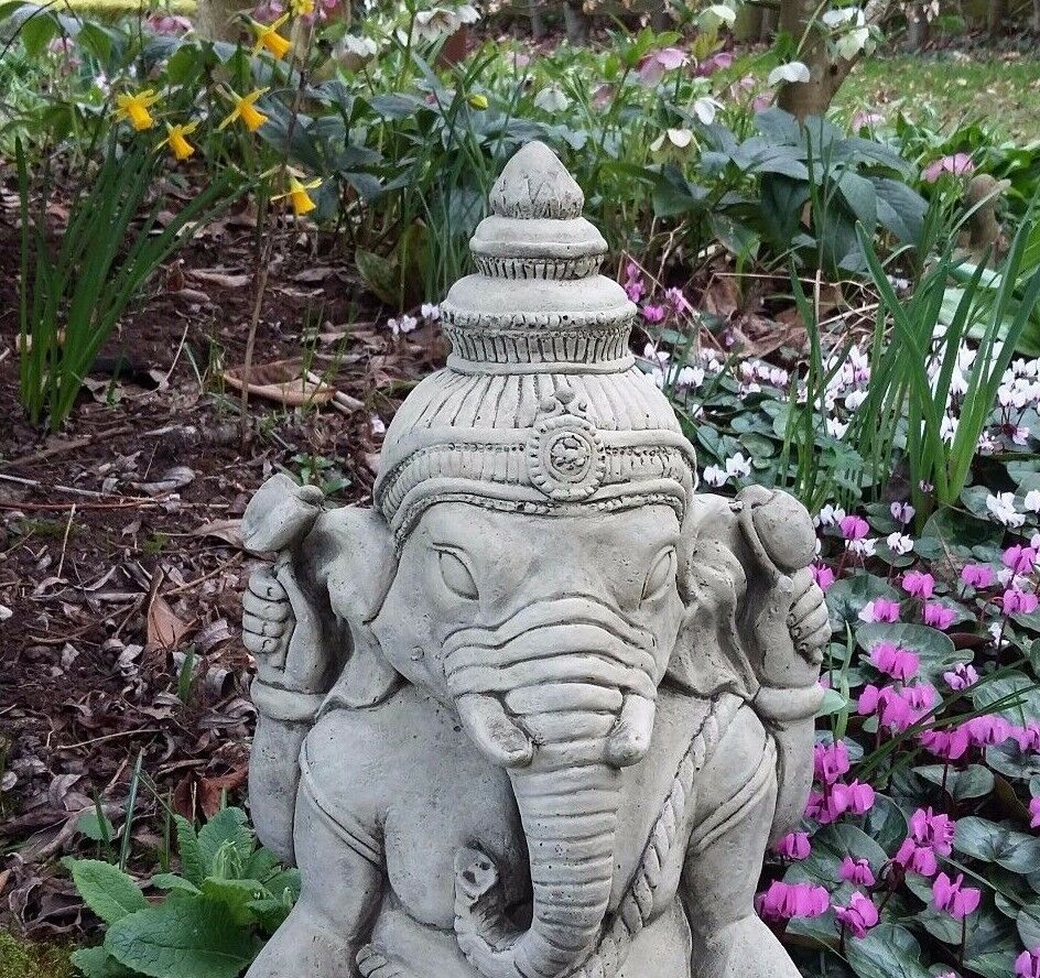 Stone Garden Meditating Ganesh Elephant
