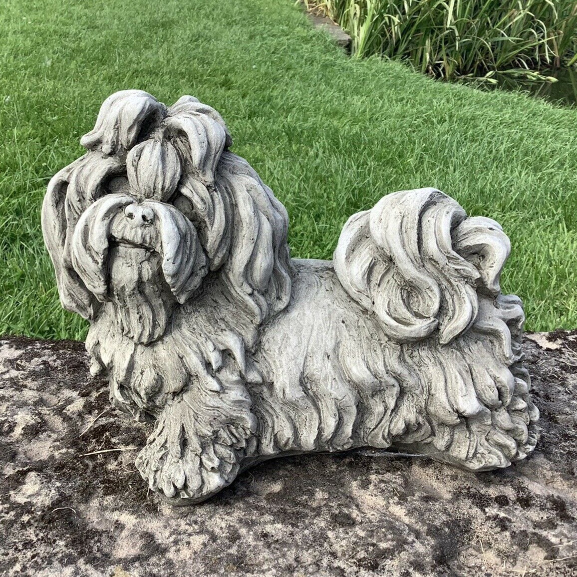 STONE GARDEN SHIH-TZU DOG PUPPY STATUE ORNAMENT – Ferney Heyes Garden ...