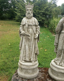 STONE GARDEN PAIR OF KING & QUEEN STATUES ORNAMENTS