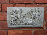 STONE GARDEN PAIR OF ROMAN LADY WALL PLAQUES