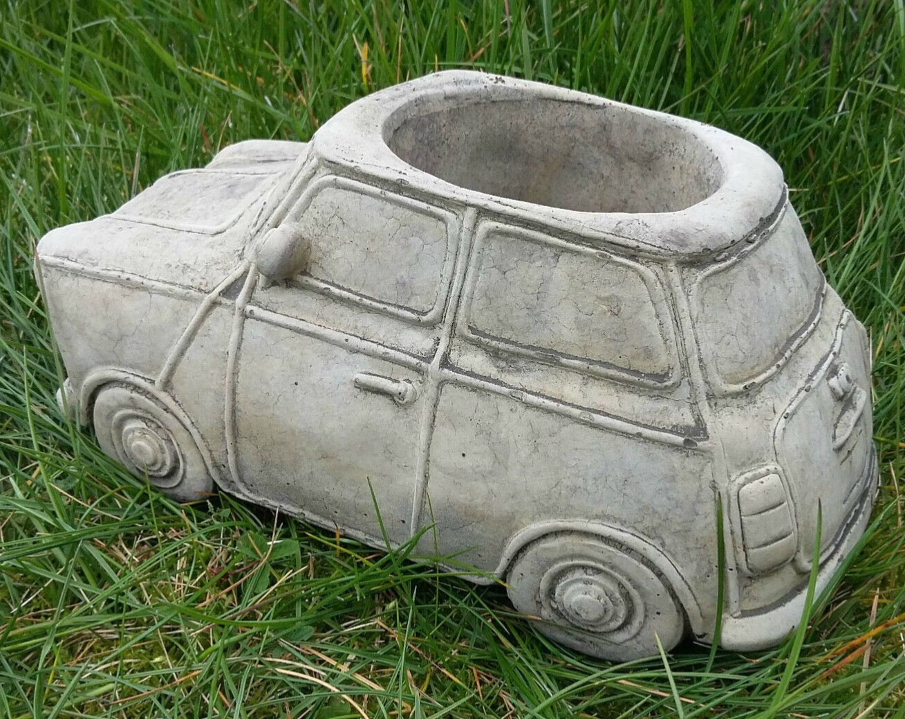 mini cooper plant pot STONE GARDEN MINI CAR PLANTER – Ferney Heyes Garden Products