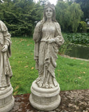 STONE GARDEN PAIR OF KING & QUEEN STATUES ORNAMENTS