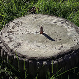 STONE GARDEN ROBIN LOG BIRD BATH / FEEDER