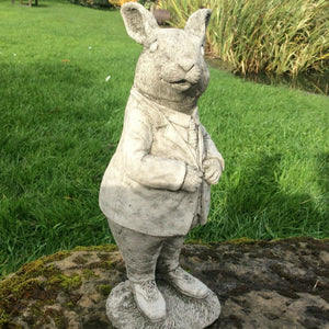 STONE GARDEN STANDING MR RABBIT ORNAMENT STATUE