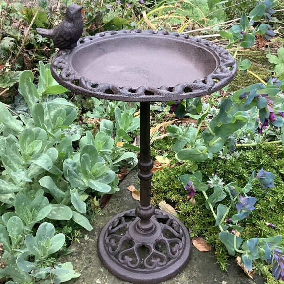 Cast iron bird Bath feeder ferney Heyes garden