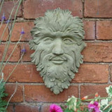 STONE GARDEN BEARDED GREEN MAN FACE PAGAN WALL PLAQUE