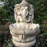Stone garden Ganesh statue ornament bird Bath feeder elephant god Sara stone ornaments Sparta statues ferney Heyes Audlem uk British made figure