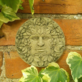 STONE GARDEN SET OF 3 GREEN MAN WALL PLAQUES