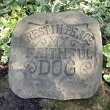 STONE GARDEN MEMORIAL DOG REST IN PEACE ROCK ORNAMENT