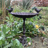 SMALL METAL CAST IRON GARDEN BIRD BATH FEEDER ORNAMENT