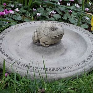 STONE GARDEN 'KISS OF THE SUN' FROG BIRD BATH TOP FEEDER BOWL REPLACEMENT DISH