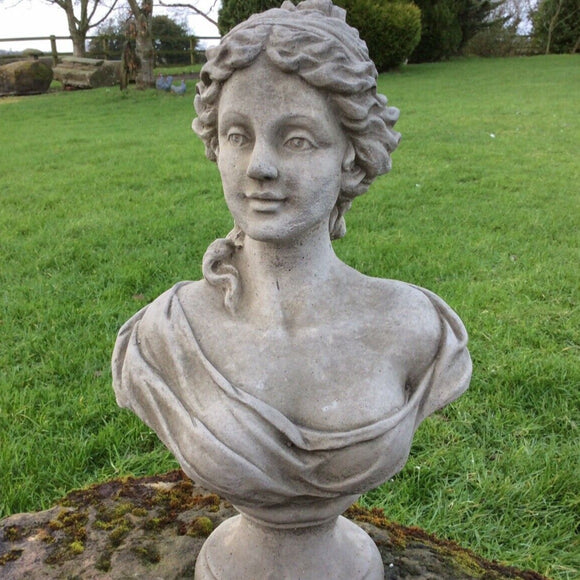 STONE GARDEN RACHEL LADY BUST ORNAMENT STATUE WOMAN FIGURE – Ferney Heyes  Garden Products