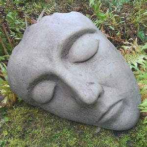 STONE GARDEN ABSTRACT MODERN ART LYING SLEEPING FACE STATUE HEAD ORNAMENT