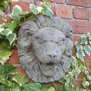 STONE GARDEN LION HEAD WALL WATER SPOUT FEATURE PLAQUE ORNAMENT