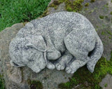STONE GARDEN SLEEPING LABRADOR DOG ORNAMENT STATUE MEMORIAL