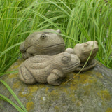 STONE GARDEN SET OF 3 FROG ORNAMENT FROGS TOAD STATUES