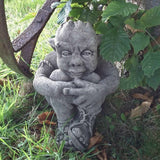 STONE GARDEN PIXIE WITH PONYTAIL STSTUE GOBLIN ORNAMENT