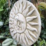 STONE GARDEN SUN / MOON FACE WALL PLAQUE ORNAMENT