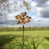 SET OF 3 RUSTY METAL 1.5M FLOWER STAKES GARDEN PLANT SUPPORTS STEEL
