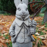 STONE GARDEN MR RABBIT & FLOWERS STATUE ORNAMENT