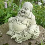 STONE GARDEN HAPPY BUDDHA WITH BEADS
