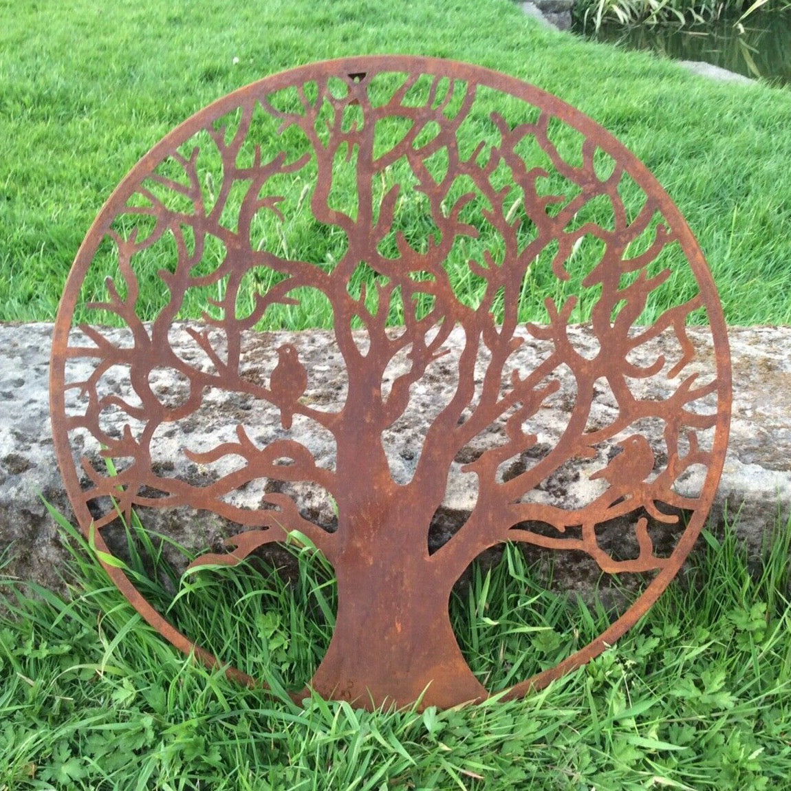 RUSTY METAL TREE BIRD WALL PLAQUE GARDEN ORNAMENT – Ferney Heyes Garden ...