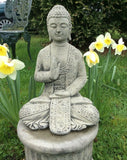 STONE GARDEN MEDITATING BUDDHA ON PLINTH
