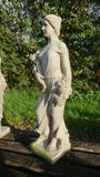 STONE GARDEN LARGE ROSE LADY STATUE WITH FLOWERS ORNAMENT