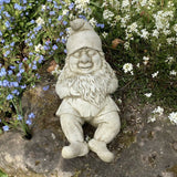 STONE GARDEN RELAXING GNOME LYING PIXIE ORNAMENT STATUE