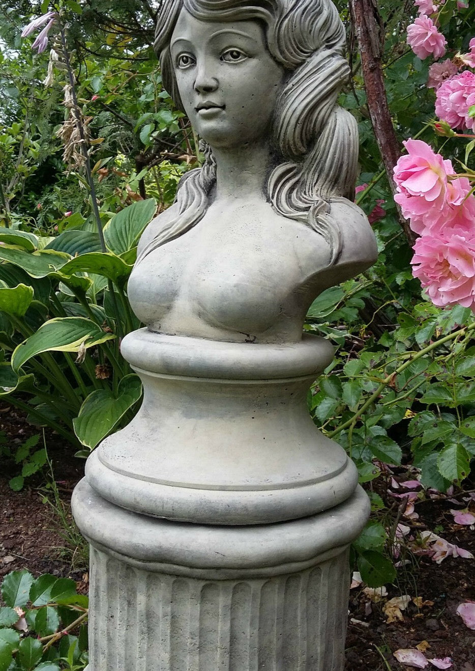 STONE GARDEN RACHEL LADY BUST ORNAMENT STATUE WOMAN FIGURE – Ferney Heyes  Garden Products