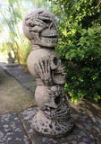 STONE GARDEN WISE SKULL TOWER SEE NO EVIL HALLOWEEN ORNAMENT