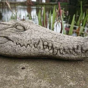 Stone garden crocodile head ornament statue pond alligator figure ferney heyes