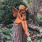 Cold cast iron fairy rusty garden ornament statue ferney Heyes 