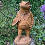METAL RUSTY CAST IRON GARDEN MR TOAD - WIND IN THE WILLOWS ORNAMENT