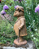 METAL RUSTY CAST IRON MR RAT - RATTY WIND IN THE WILLOWS GARDEN ORNAMENT STATUE