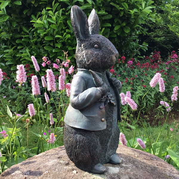 Rabbit garden deals statue