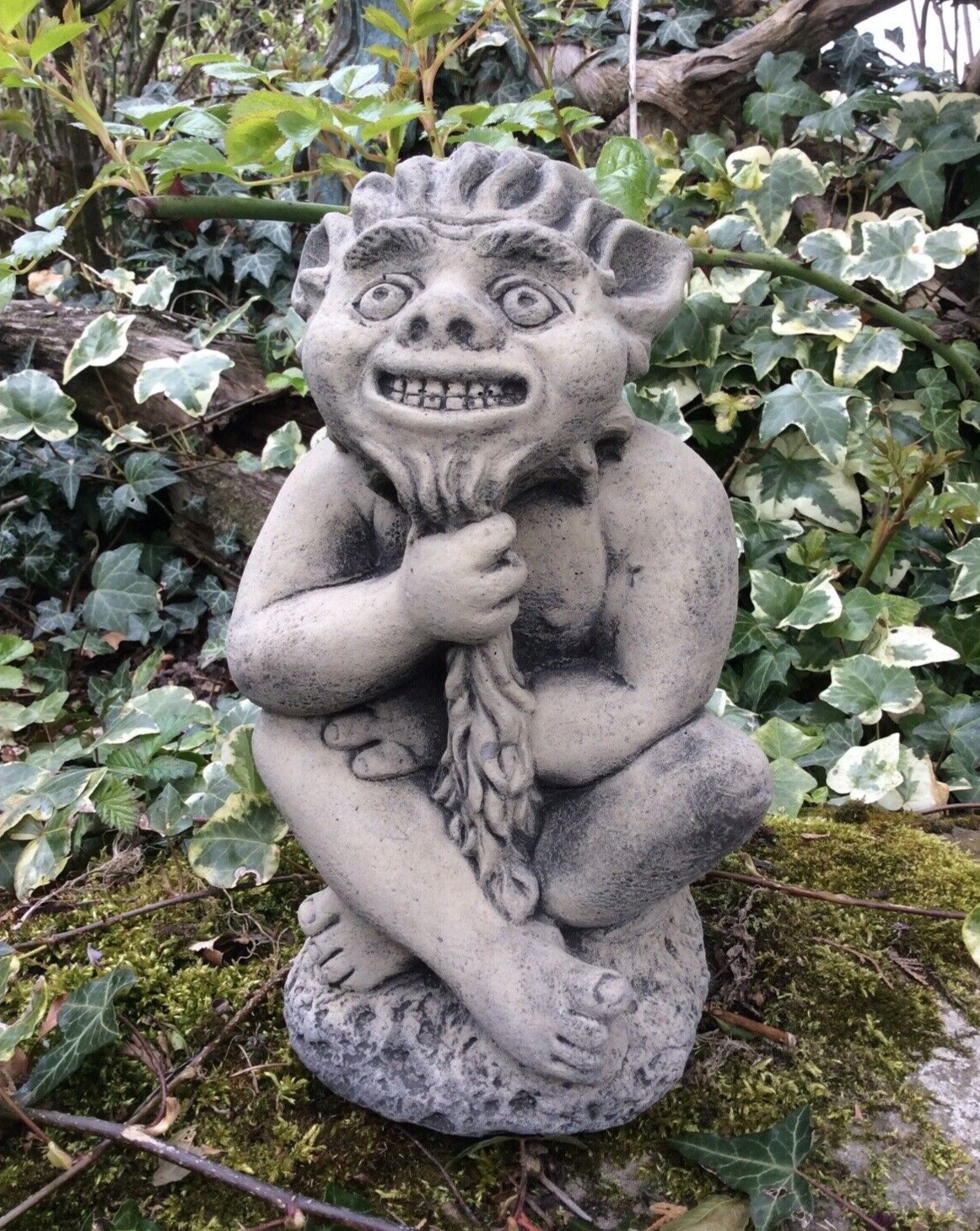 STONE GARDEN BEARDED CHEEKY IMP GOBLIN GREMLIN ORNAMENT – Ferney