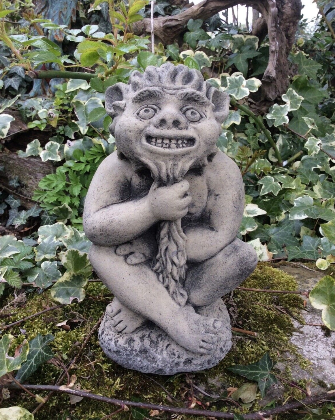 STONE GARDEN BEARDED CHEEKY IMP GOBLIN GREMLIN ORNAMENT – Ferney
